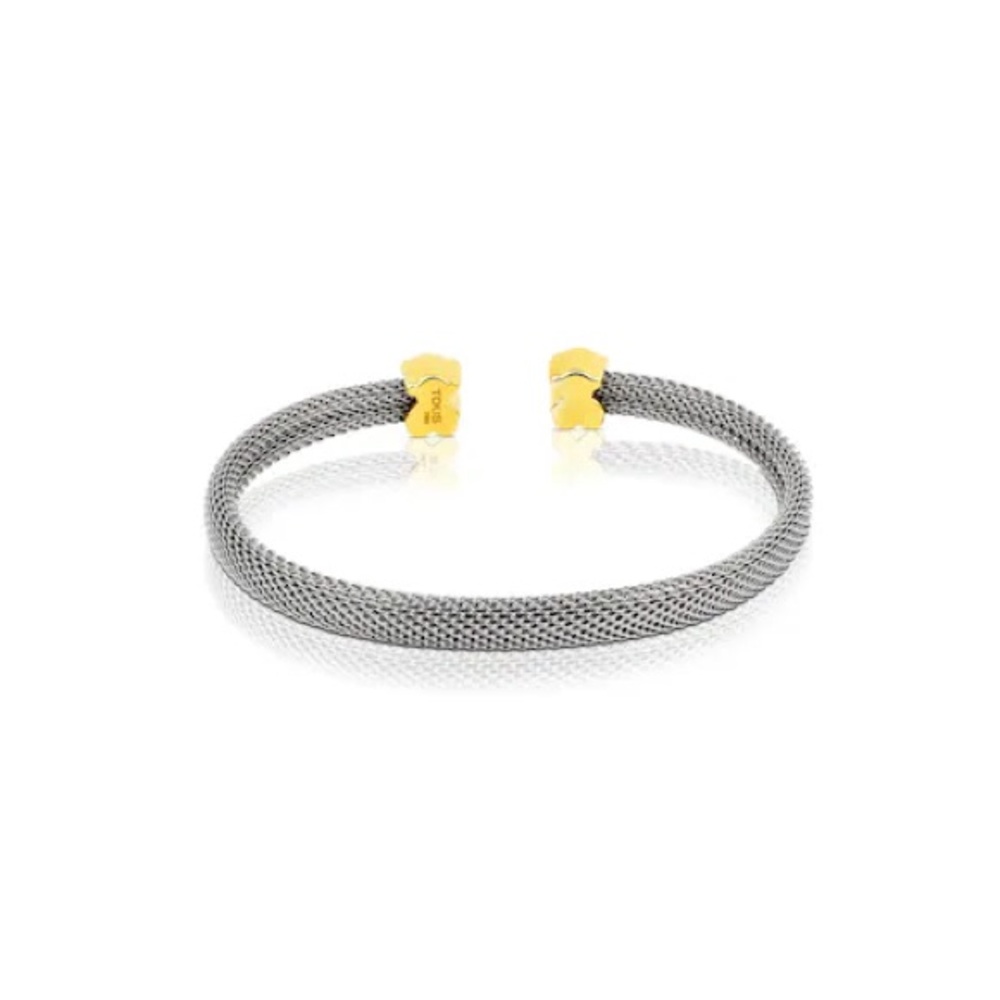 Tous Silver Mesh Bracelet with Gold Accents - Picture 6 of 7